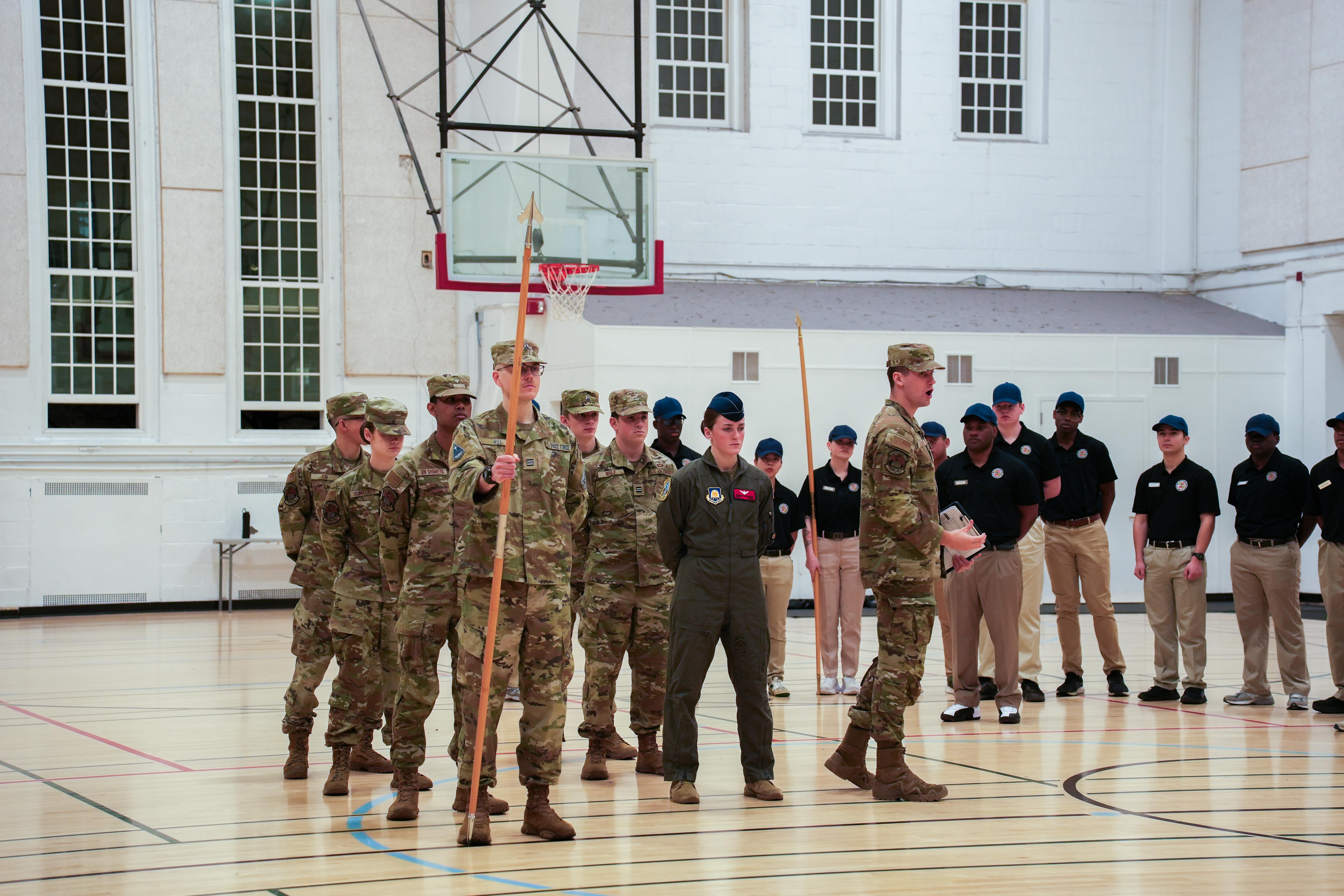 cadets in line inside gym