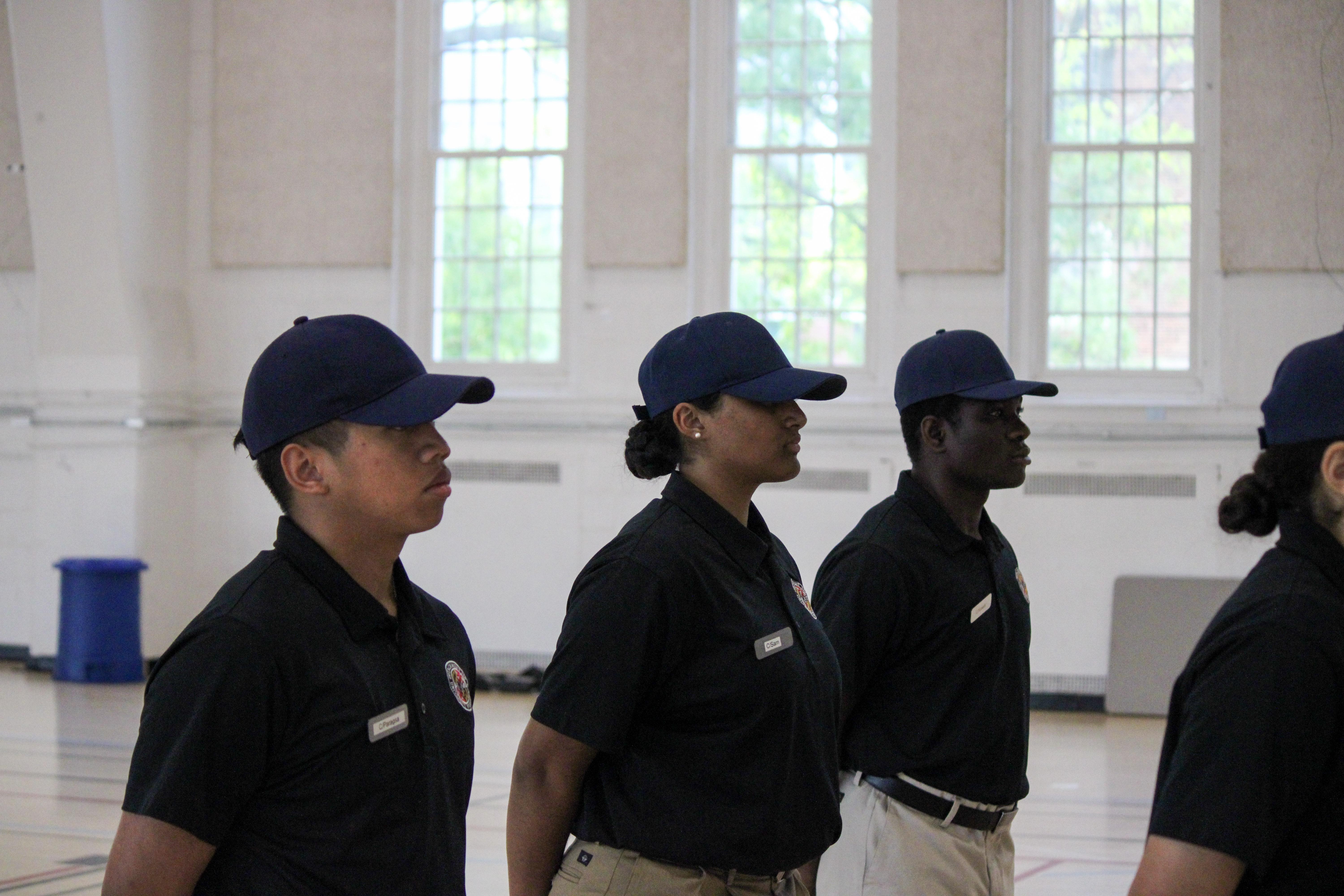 cadets standing at attention